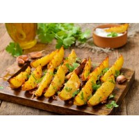 Картошка по-деревенски с чесноком и зеленью
