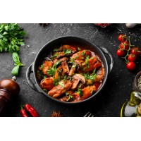 Пикантное рагу из курицы и шампиньонов в мультиварке