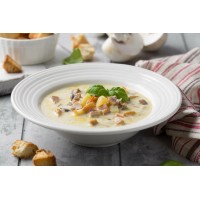 Сырный суп с курицей и грибами