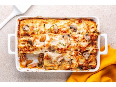 Лазанья с курицей и грибами