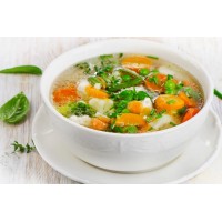 Куриный суп с зеленым горошком