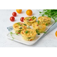 Омлет, запеченный с беконом и овощами в порционных формочках