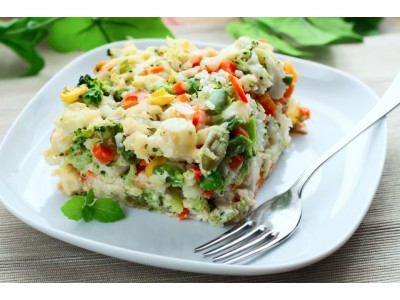 Запеканка из цветной капусты с овощами