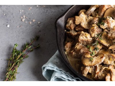 Гуляш с грибами и мясом